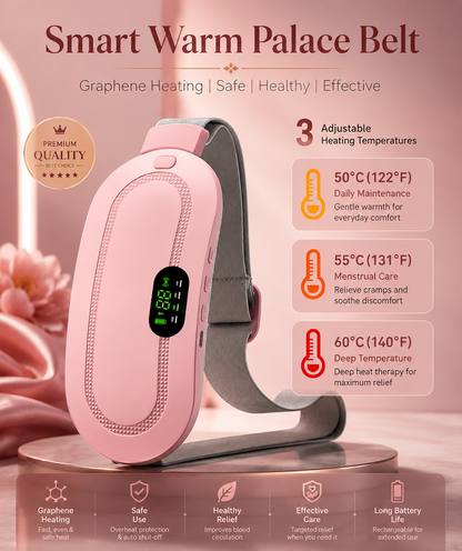 Portable Period Cramp Relief Heating & Massage Belt