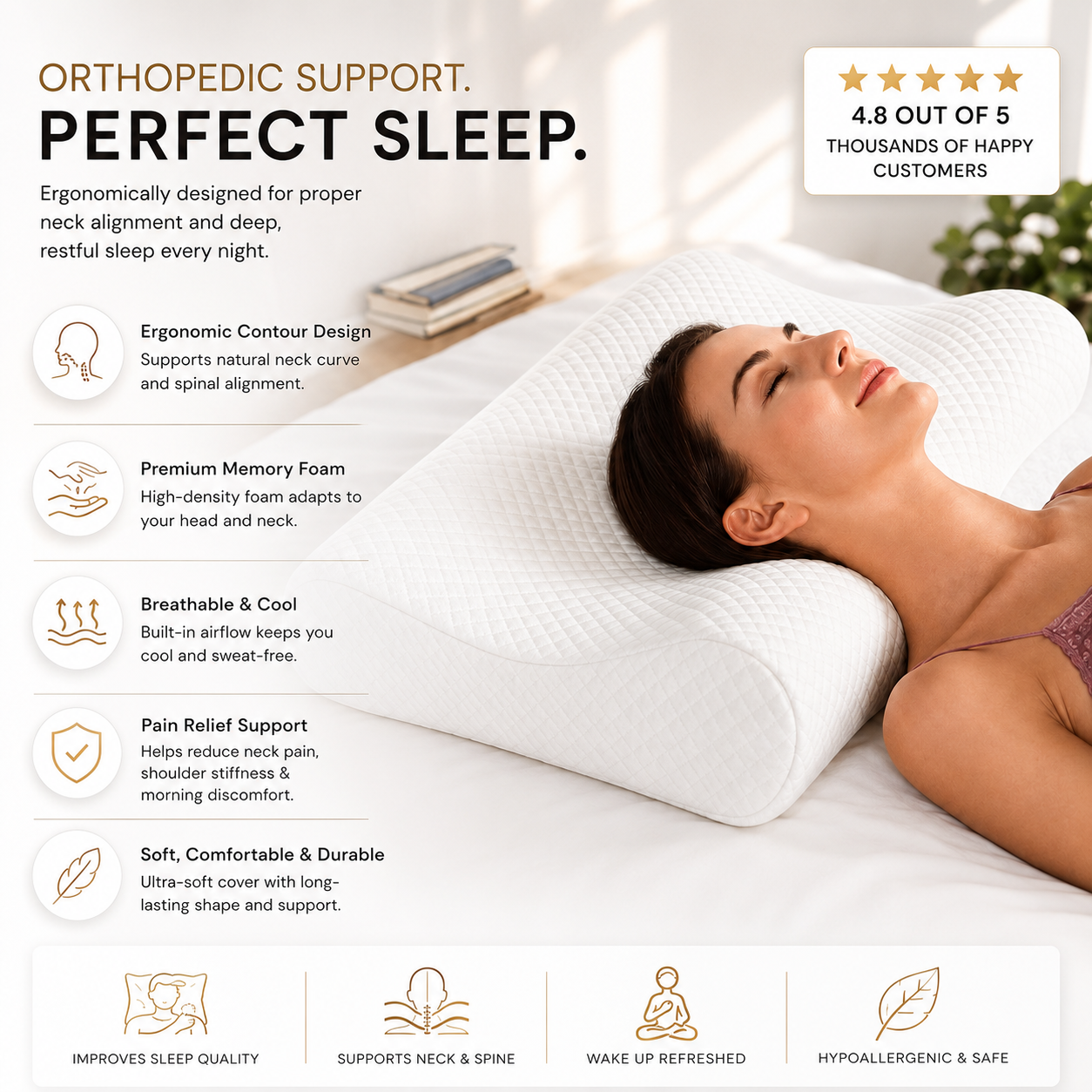 Memory Foam Orthopaedic Pillow